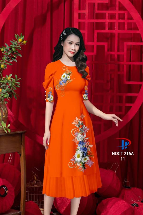 Vải Áo Dài Cách Tân Hoa In 3D AD NDCT216A 13
